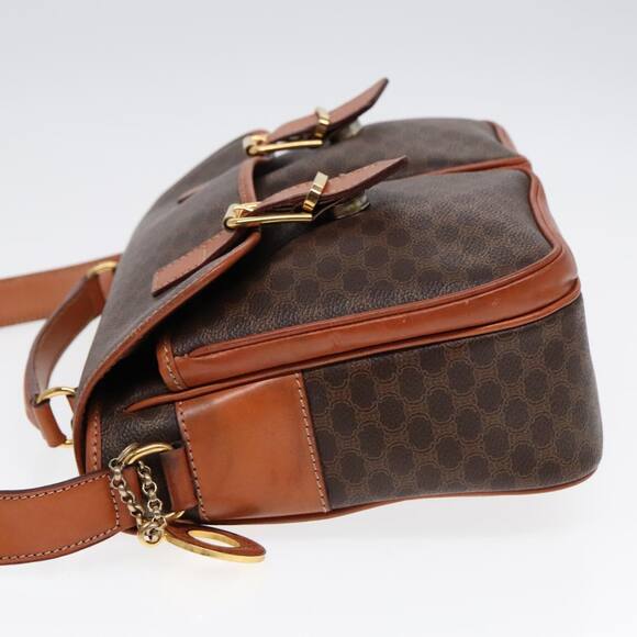 CELINE Macadam Canvas Shoulder Bag Pvc Leather Brown Gold - Picture 5 of 13